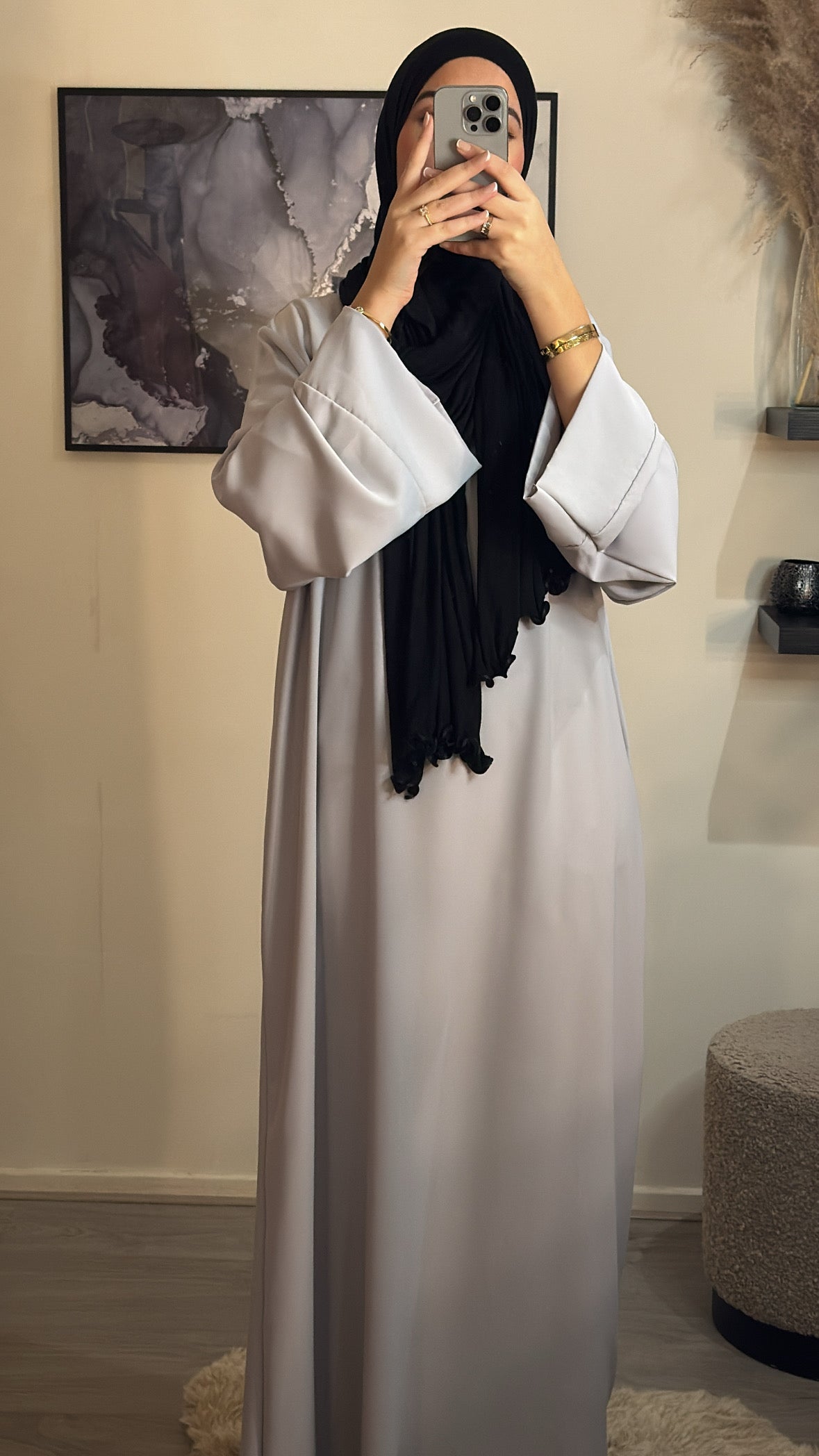 Abaya ameerah lichtgrijs