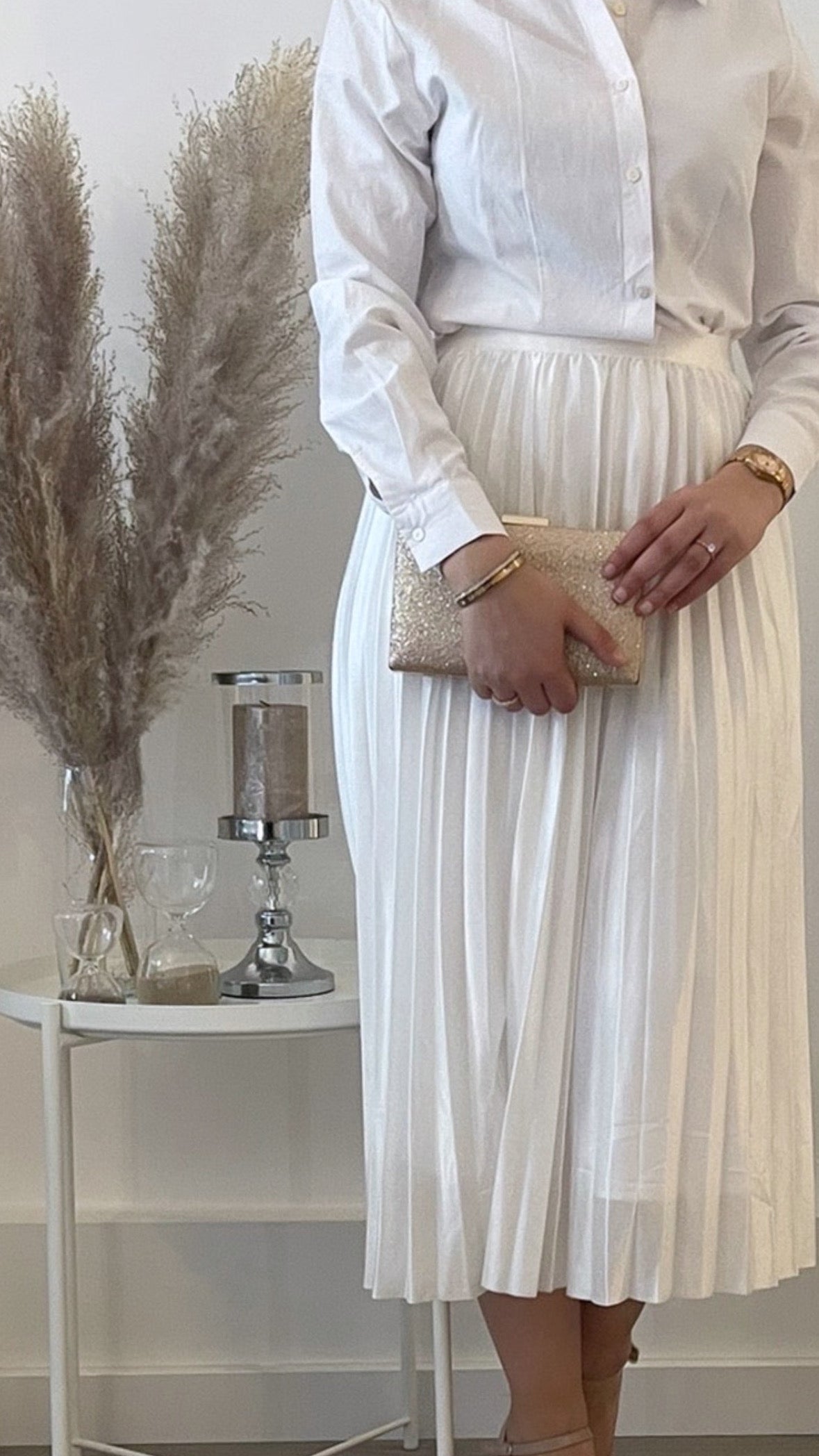 Plissé rok wit