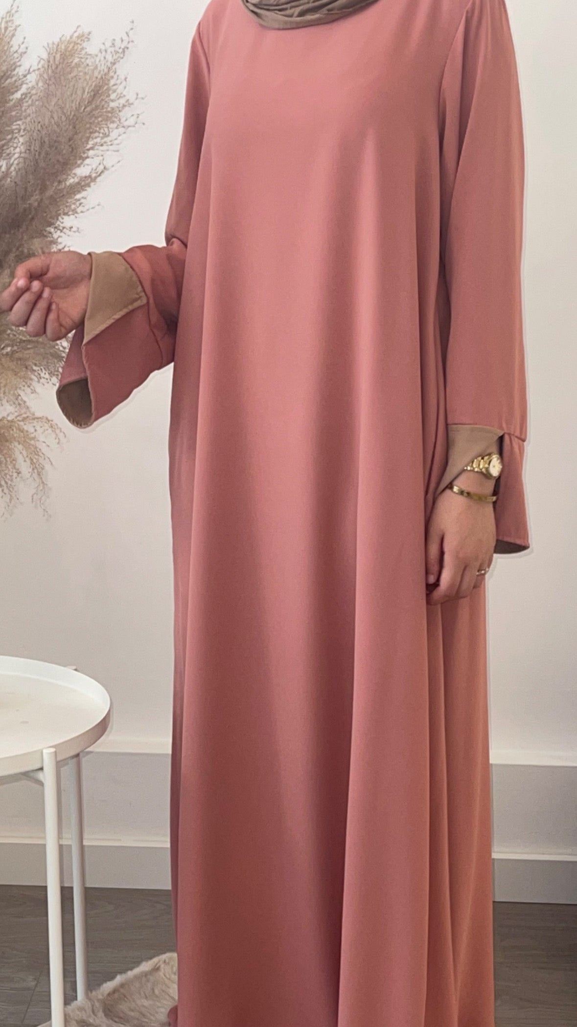 Abaya nala roze/beige