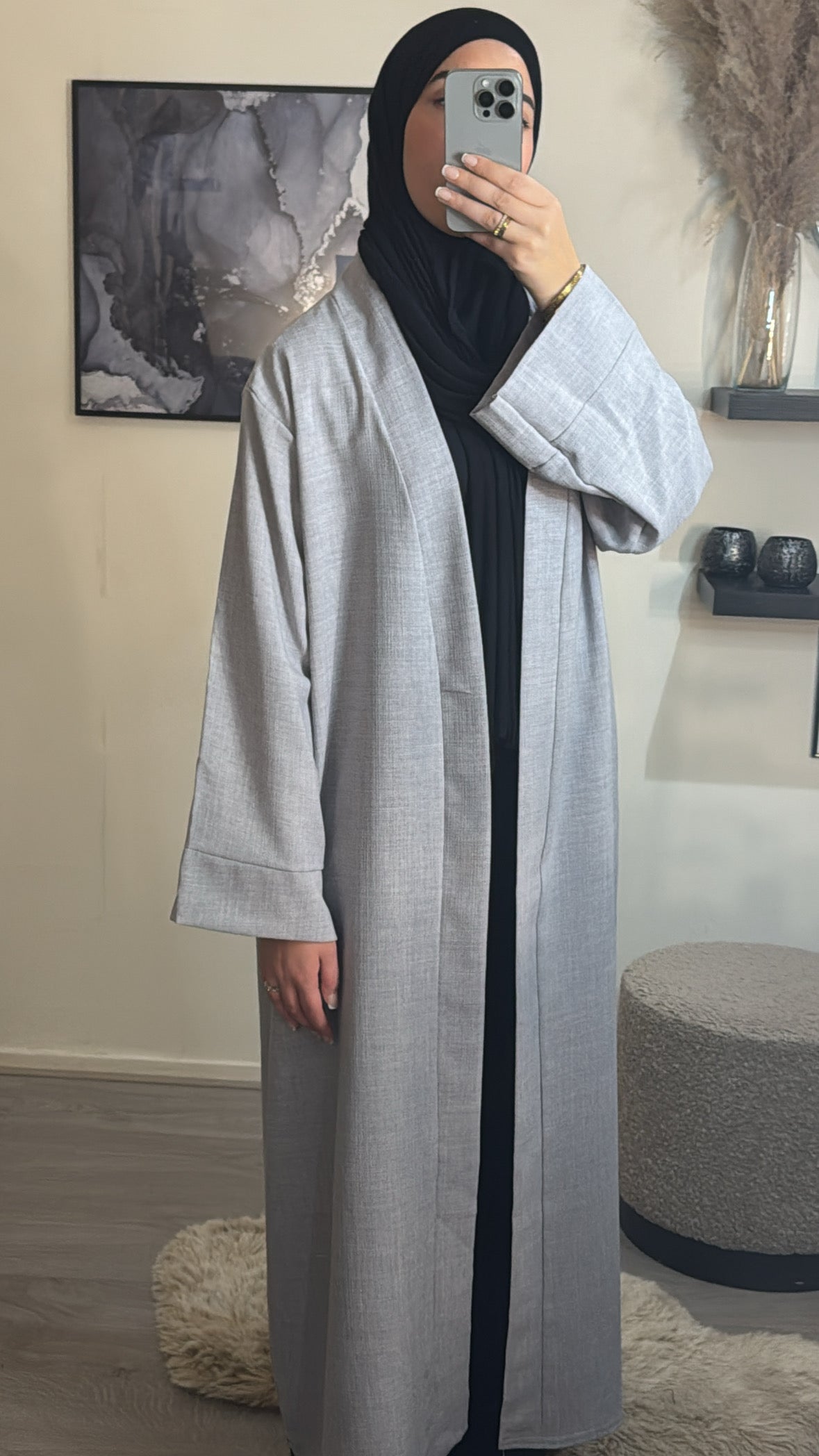 Maya linnen vest grijs