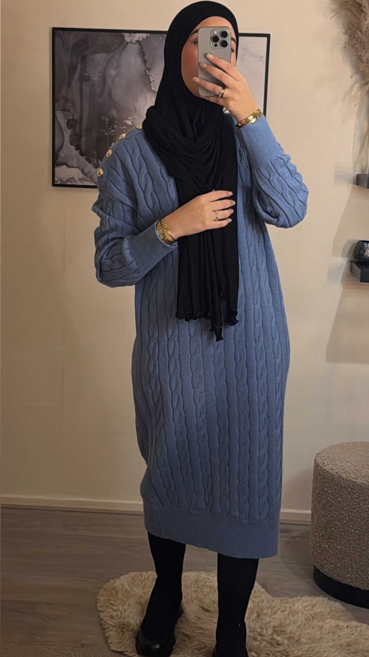 Hana maxi trui blauw