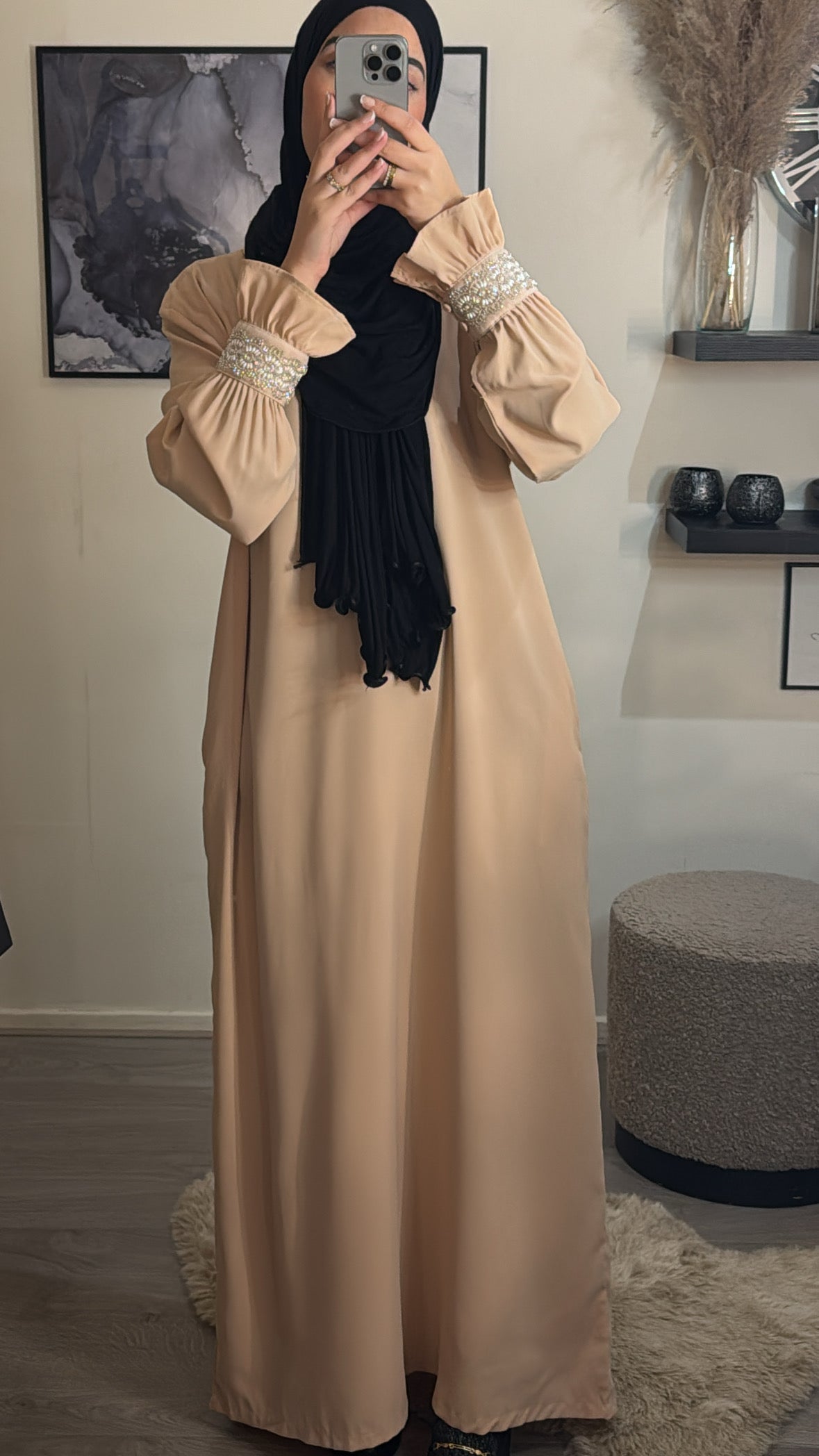 Luna abaya beige