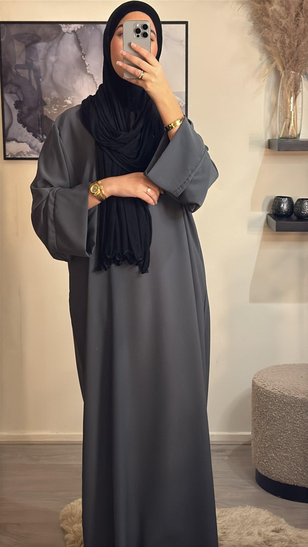 Abaya ameerah donkergrijs