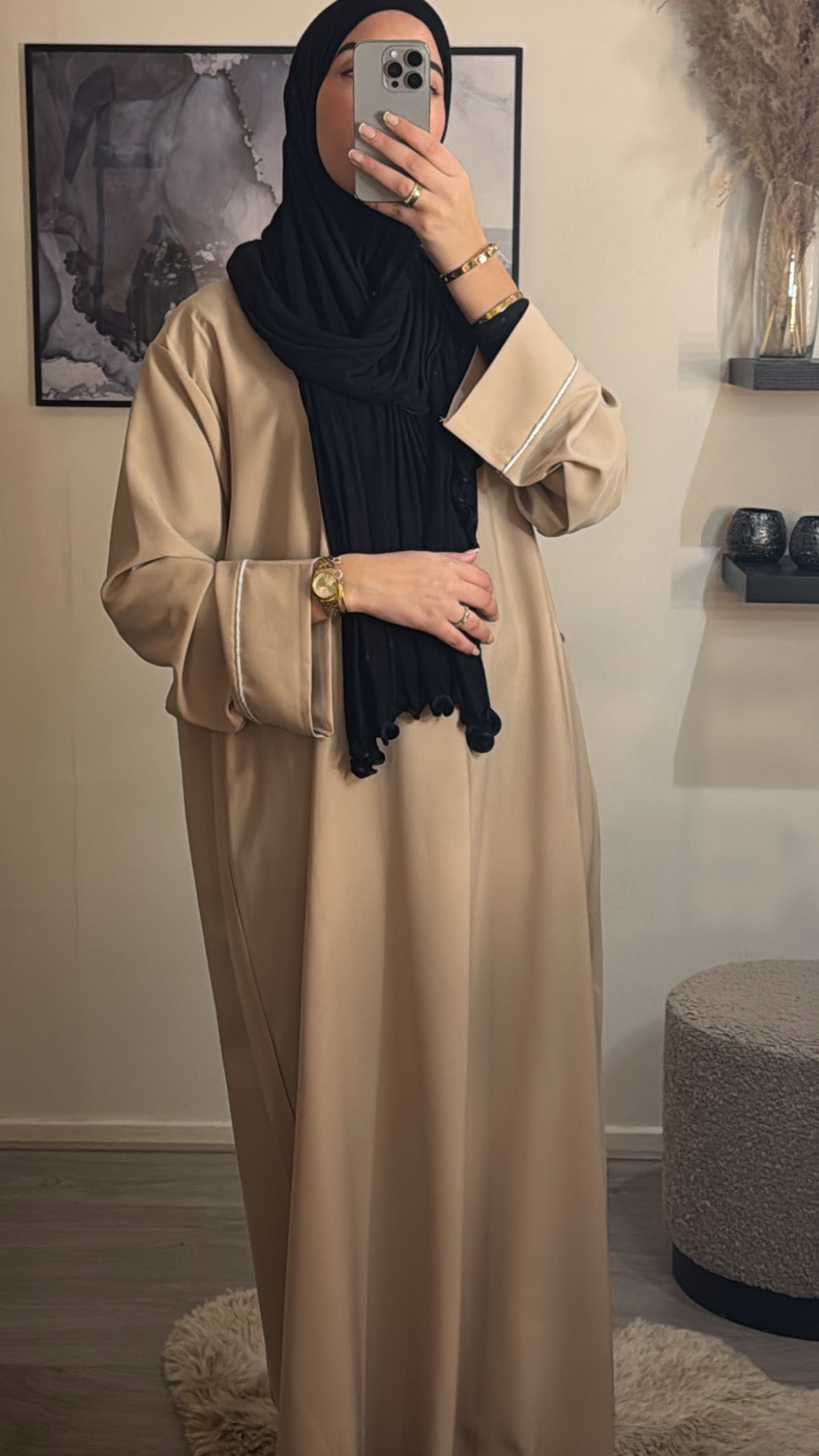 Alessia abaya beige