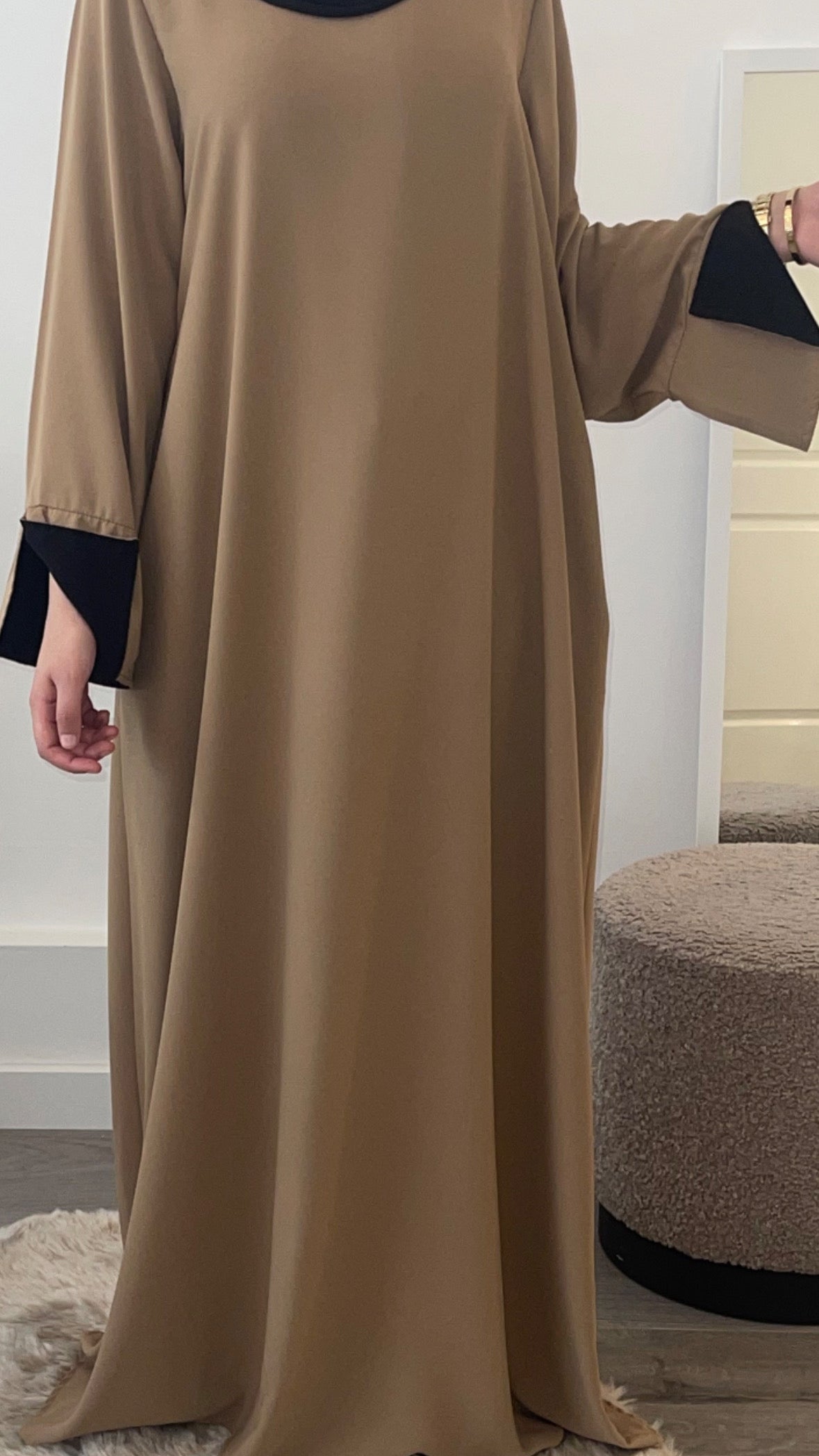 Abaya nala beige/zwart