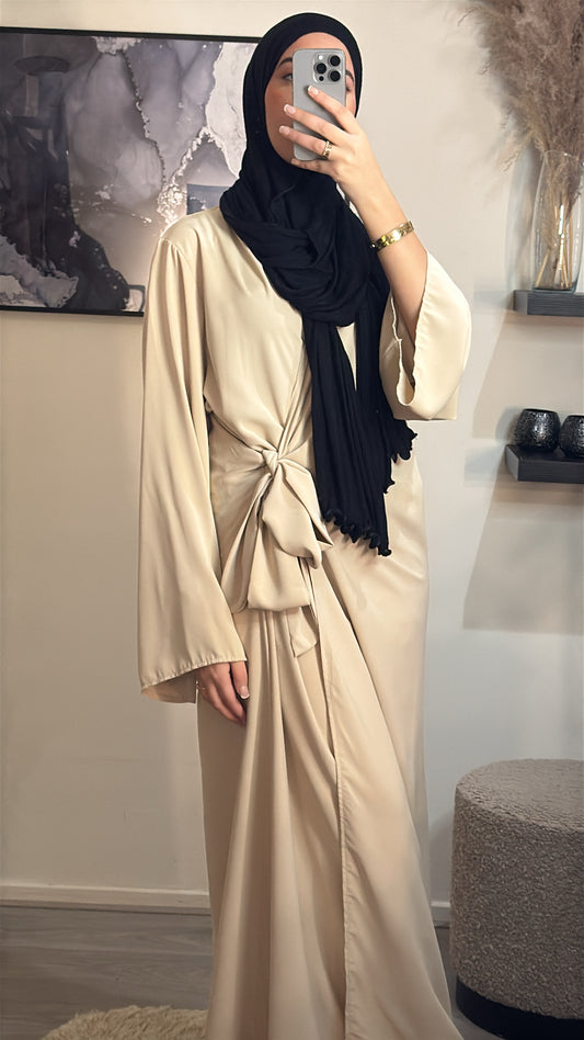 Elegant lichtbeige abaya